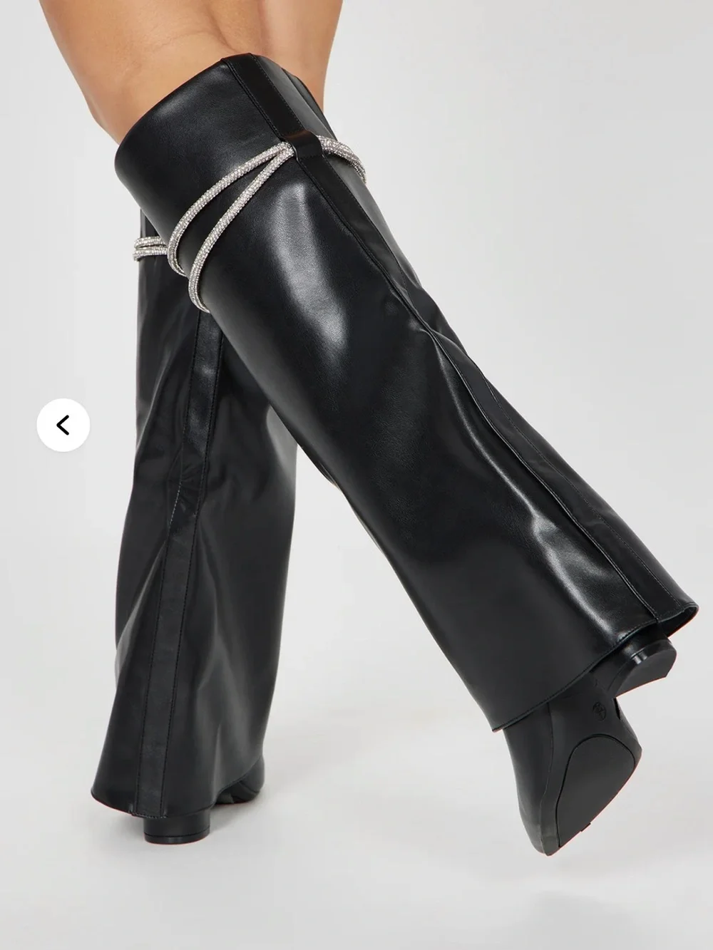 Fashion Nova Look Again Knee High Heeled Boots - Black